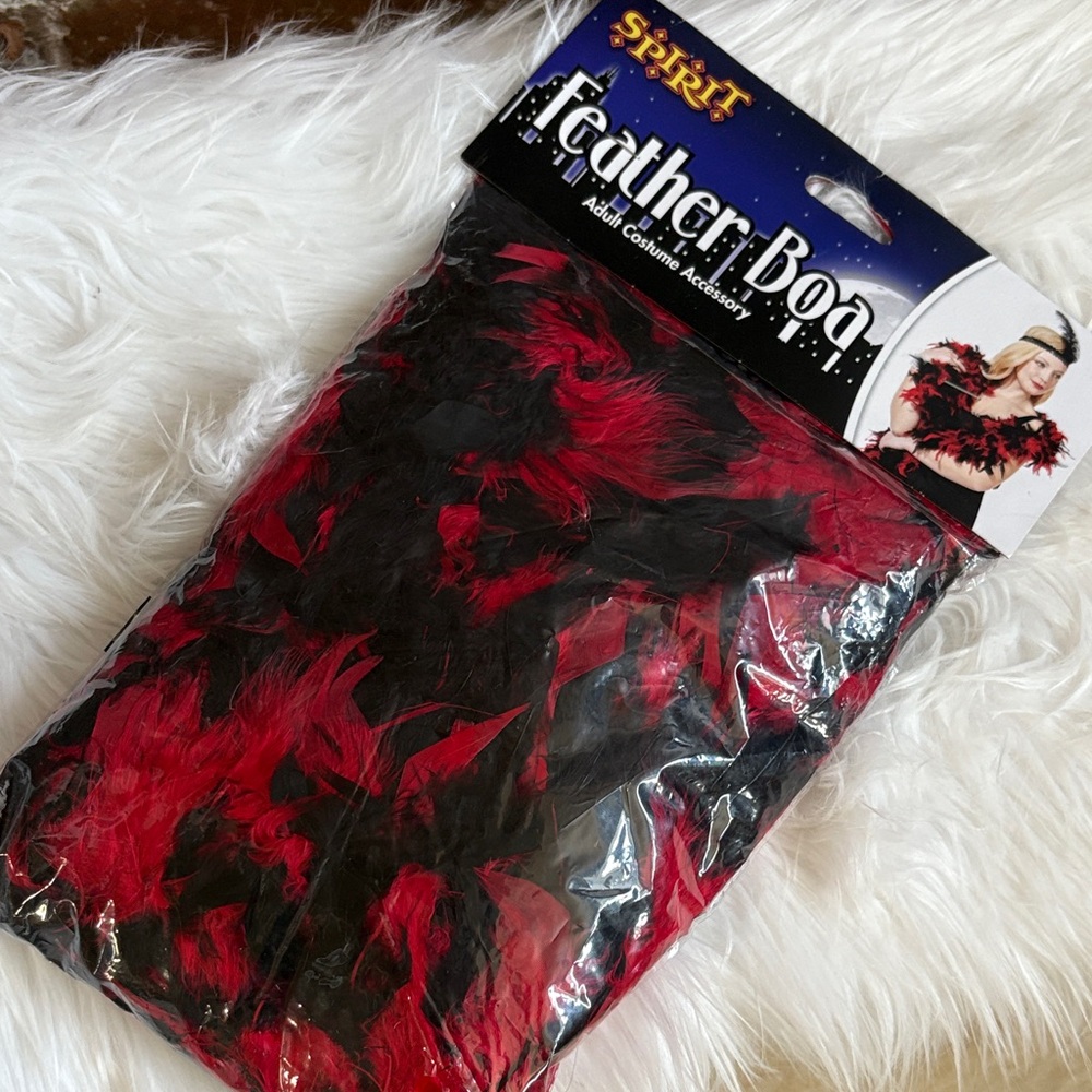 Spirit Red and Black Feather Boa